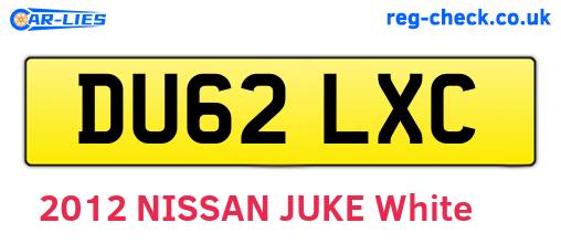 DU62LXC are the vehicle registration plates.