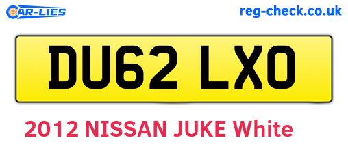 DU62LXO are the vehicle registration plates.