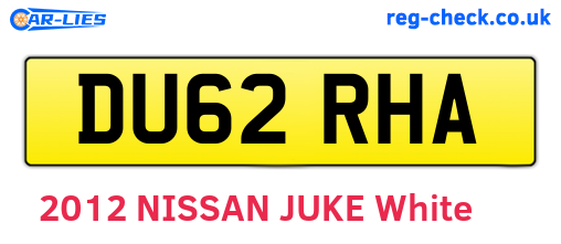 DU62RHA are the vehicle registration plates.
