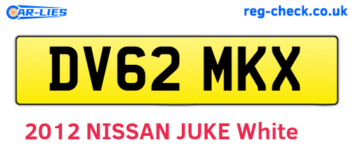 DV62MKX are the vehicle registration plates.