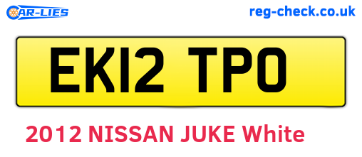 EK12TPO are the vehicle registration plates.