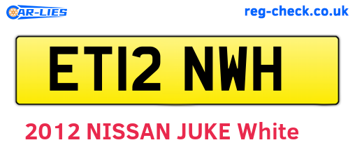ET12NWH are the vehicle registration plates.