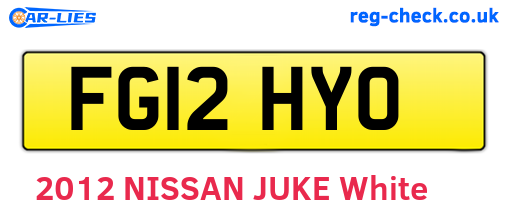 FG12HYO are the vehicle registration plates.