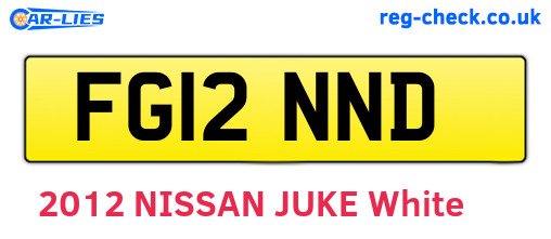 FG12NND are the vehicle registration plates.