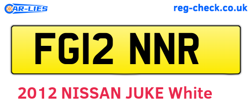 FG12NNR are the vehicle registration plates.
