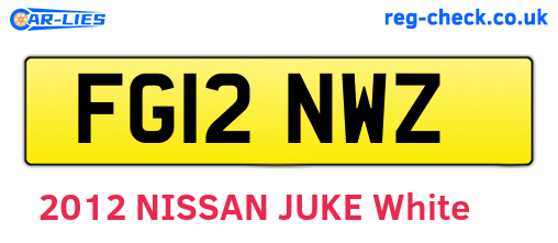 FG12NWZ are the vehicle registration plates.