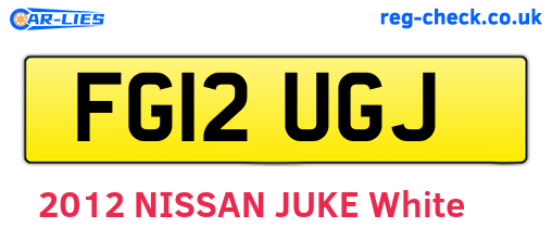 FG12UGJ are the vehicle registration plates.