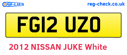 FG12UZO are the vehicle registration plates.