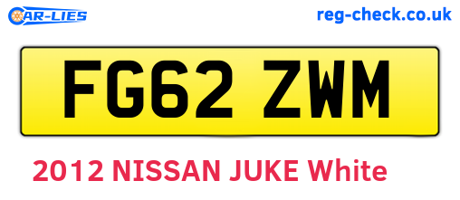FG62ZWM are the vehicle registration plates.