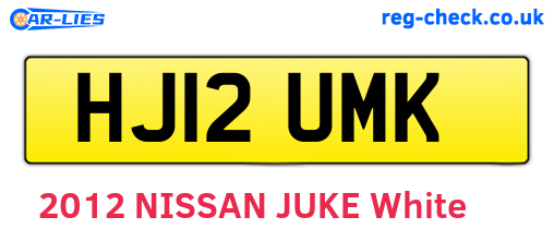 HJ12UMK are the vehicle registration plates.