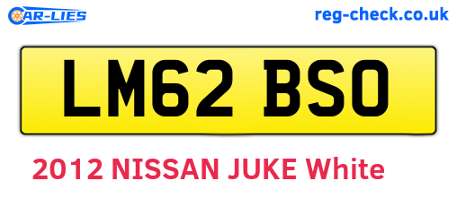 LM62BSO are the vehicle registration plates.