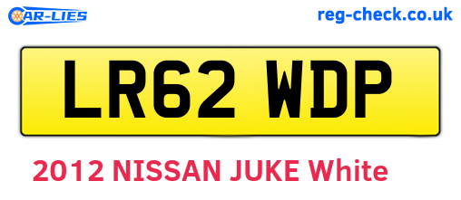 LR62WDP are the vehicle registration plates.