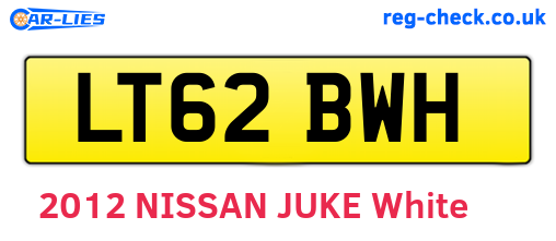 LT62BWH are the vehicle registration plates.