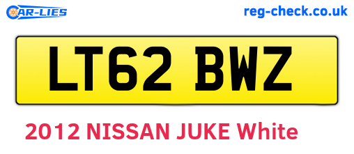 LT62BWZ are the vehicle registration plates.