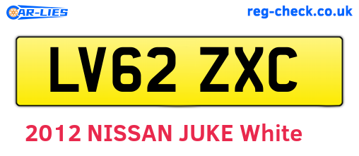 LV62ZXC are the vehicle registration plates.