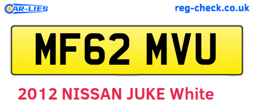 MF62MVU are the vehicle registration plates.