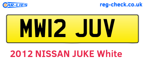 MW12JUV are the vehicle registration plates.