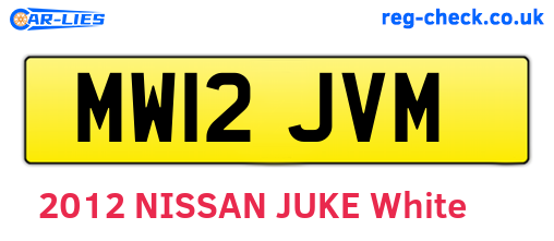 MW12JVM are the vehicle registration plates.