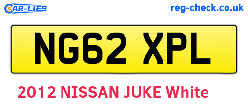 NG62XPL are the vehicle registration plates.