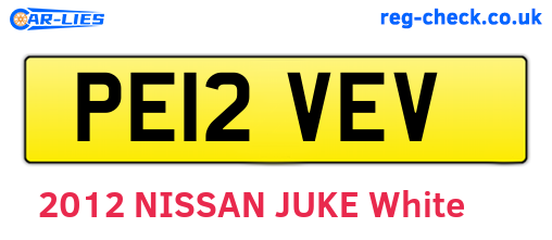 PE12VEV are the vehicle registration plates.