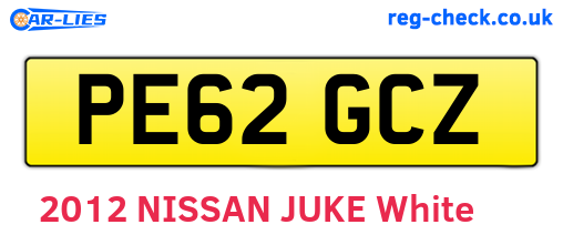 PE62GCZ are the vehicle registration plates.