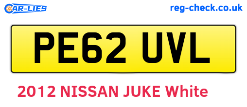 PE62UVL are the vehicle registration plates.