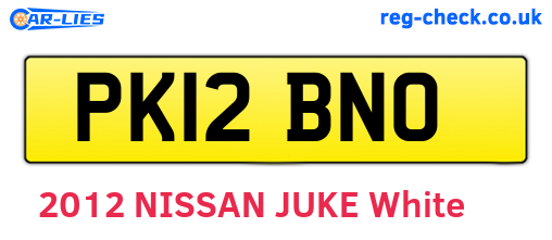 PK12BNO are the vehicle registration plates.