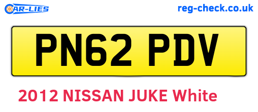PN62PDV are the vehicle registration plates.