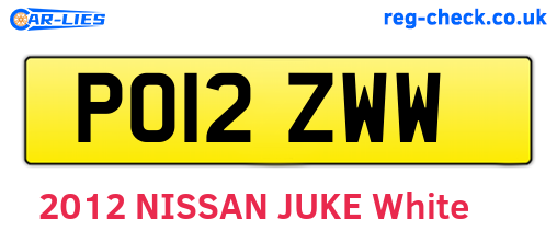 PO12ZWW are the vehicle registration plates.