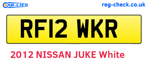 RF12WKR are the vehicle registration plates.