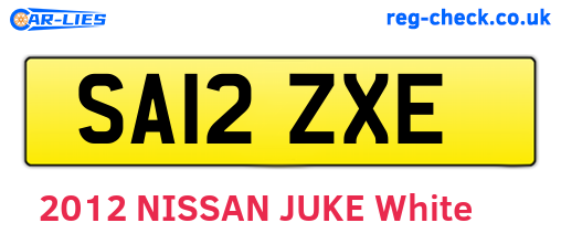 SA12ZXE are the vehicle registration plates.