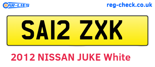 SA12ZXK are the vehicle registration plates.