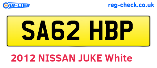 SA62HBP are the vehicle registration plates.