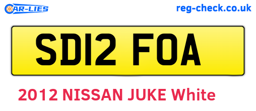 SD12FOA are the vehicle registration plates.