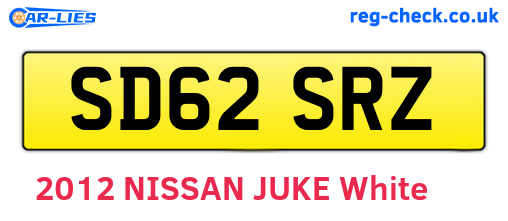 SD62SRZ are the vehicle registration plates.