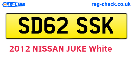 SD62SSK are the vehicle registration plates.
