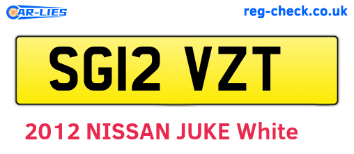 SG12VZT are the vehicle registration plates.