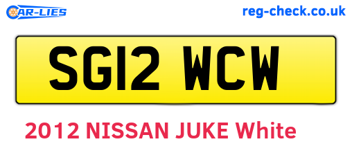 SG12WCW are the vehicle registration plates.