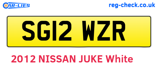 SG12WZR are the vehicle registration plates.