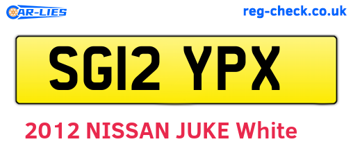 SG12YPX are the vehicle registration plates.