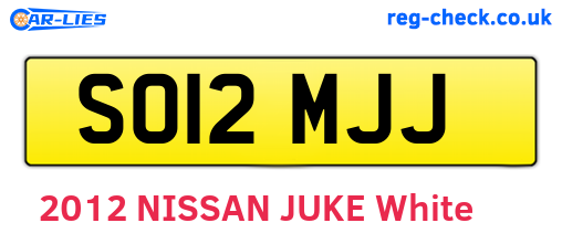 SO12MJJ are the vehicle registration plates.