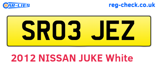SR03JEZ are the vehicle registration plates.