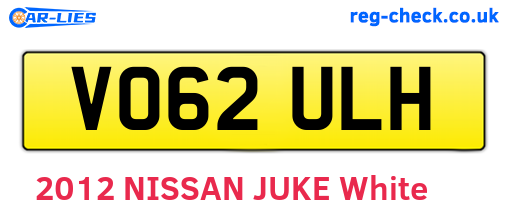 VO62ULH are the vehicle registration plates.