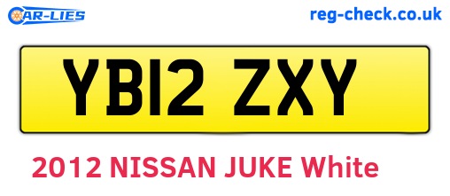 YB12ZXY are the vehicle registration plates.