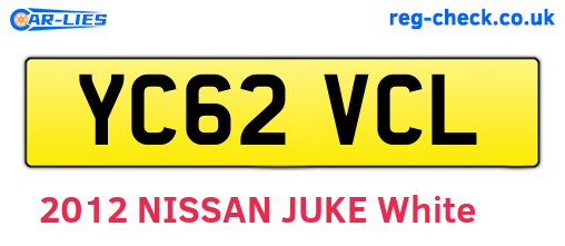 YC62VCL are the vehicle registration plates.