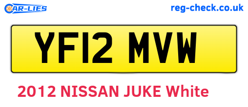 YF12MVW are the vehicle registration plates.