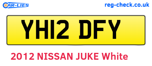 YH12DFY are the vehicle registration plates.