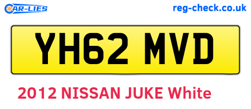YH62MVD are the vehicle registration plates.