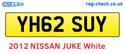 YH62SUY are the vehicle registration plates.
