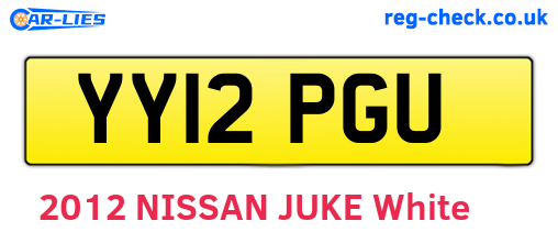 YY12PGU are the vehicle registration plates.